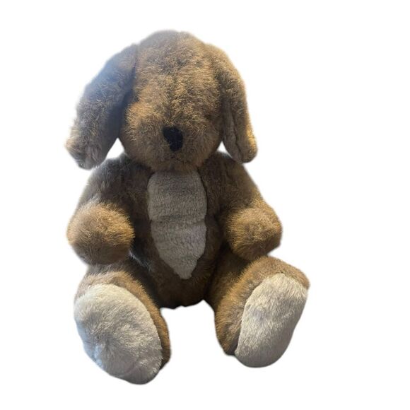 Playful Pals Brown Red Bunny Rabbit Droopy Ears Bib Overalls Plush Stuffed Anima - Picture 6 of 12